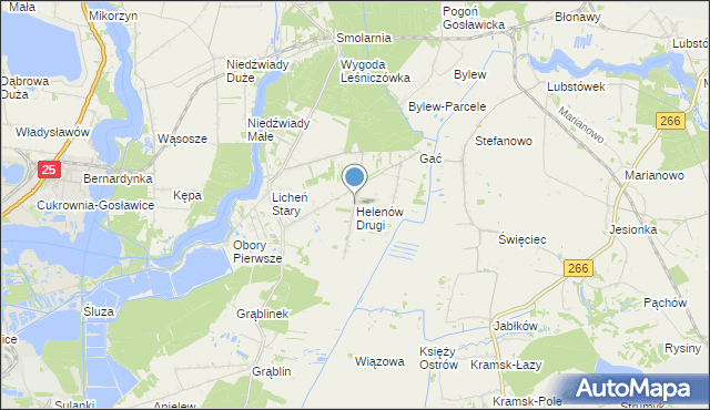 mapa Helenów Drugi, Helenów Drugi gmina Kramsk na mapie Targeo